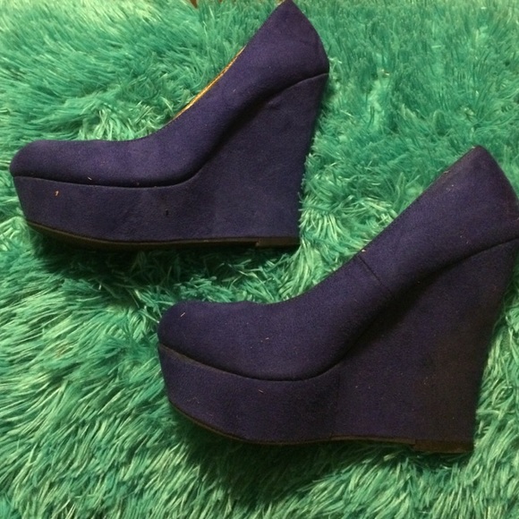 Royal Blue size 9 wedge heels