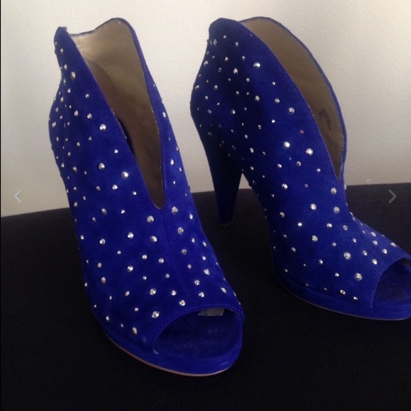 INC Women's Open Toe Suede Booties Shoes Sz 8 - Picture 2 of 3