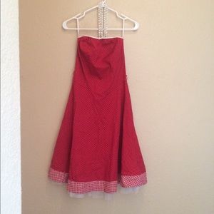Red polka dot dress