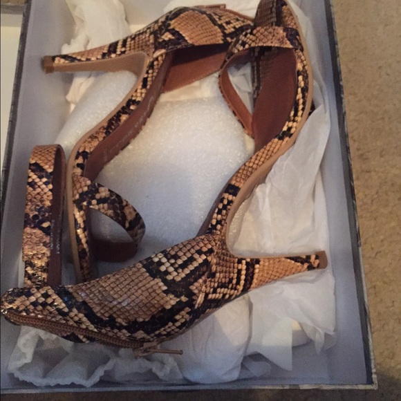 Jeffrey Campbell snake skin sandal heels