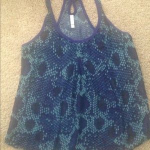 Blue Animal Print Top