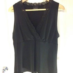 Black Lace V-neck Top