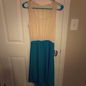 Breezy Anthro LUSH sun dress - green and cream