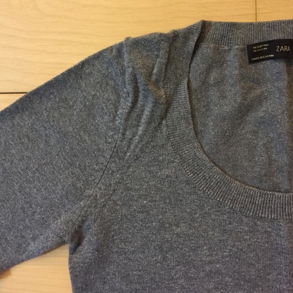 🌻HP🌻 Zara Soft Scoop Gray Sweater - Picture 4 of 4
