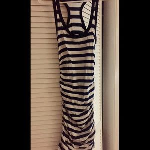 Express Striped Cotton Mid-Length Dress