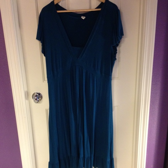 Old Navy Blue V-neck Neck Dress