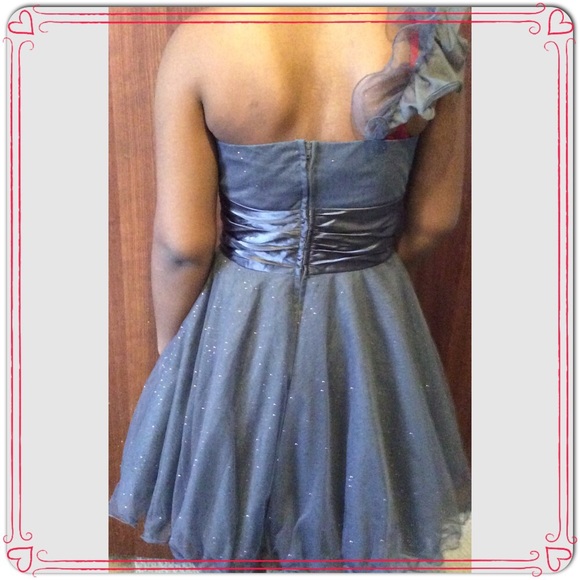 Fabulous Silver chiffon prom dress - Picture 3 of 3