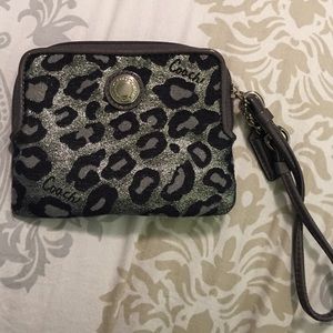 Authentic Coach Leopard Print Wristlet
