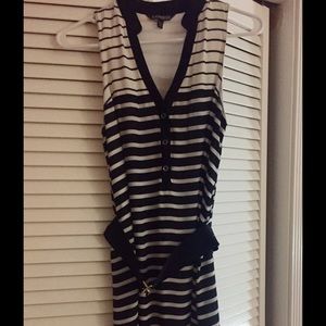 Express Black and White Dress With Belt