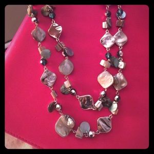 Lia Sophia Silver and blue necklace & earrings