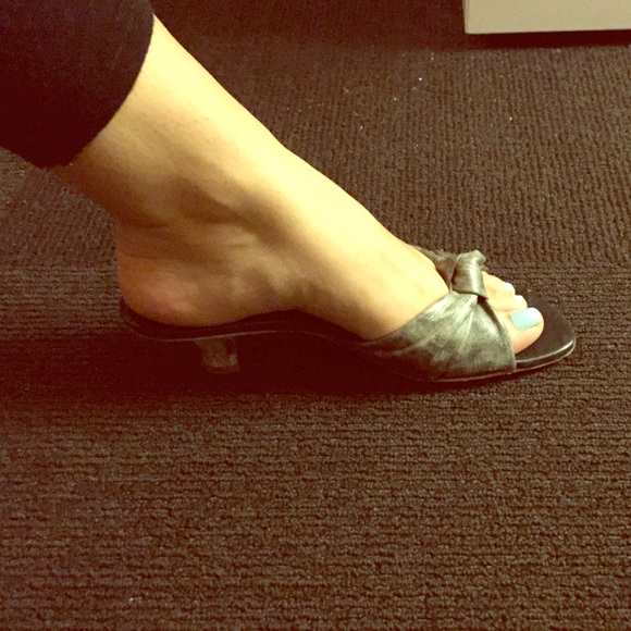 DKNY lucite kitten heels