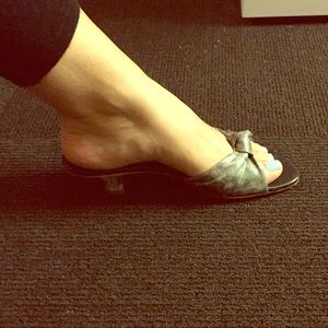 DKNY lucite kitten heels