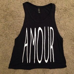 Black Nollie "AMOUR" Graphic Tank Top