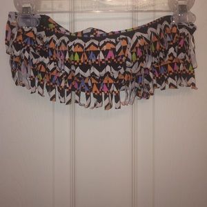 Swimsuit top and bottoms.