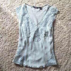 Pastel jade green chiffon top