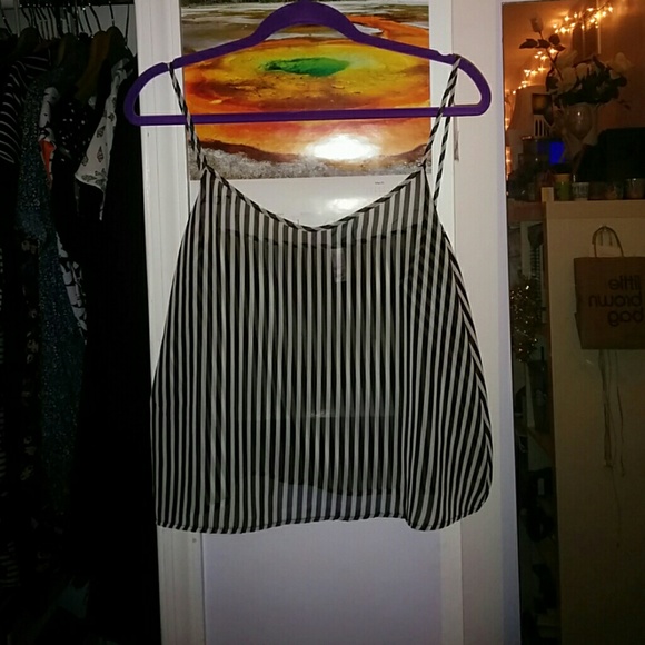 Striped chiffon top