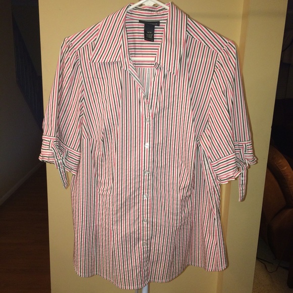 Lane Bryant Striped Button Down Size 14/16