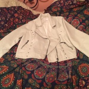 Vegan leather white jacket. Size L