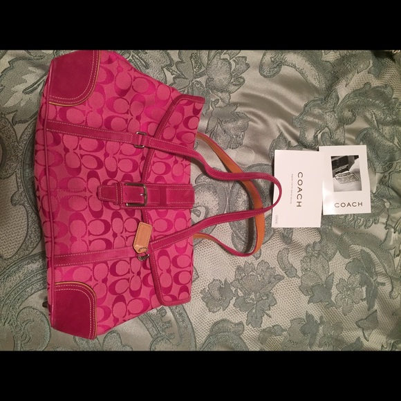 Pink coach bag