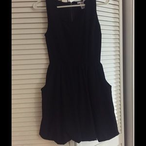 Bar III Black Cotton Dress With Pockets