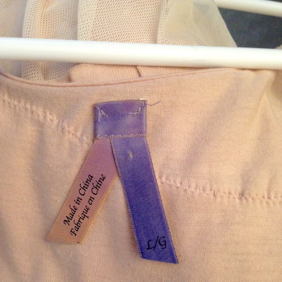 blush tiered tulle and silk racerback tank - Picture 3 of 3