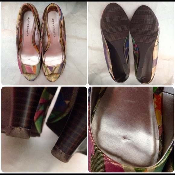 Apostrophe Multi Color Holographic Peep Toe Wedge - Picture 4 of 4