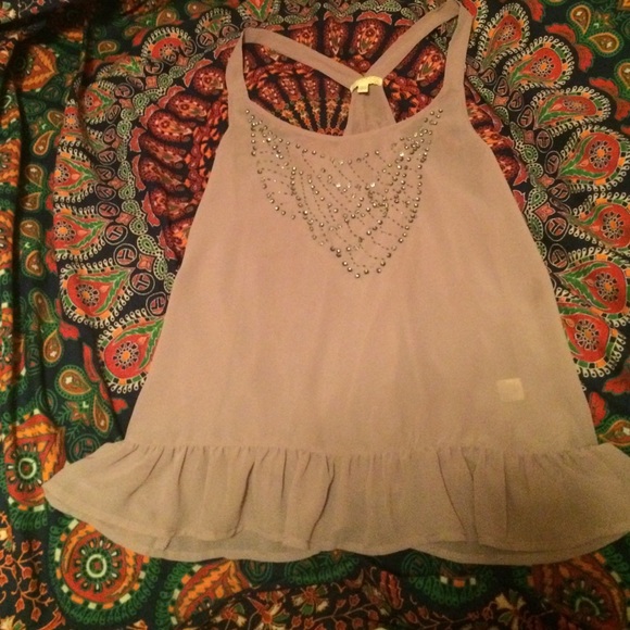 Outfitters Tops Sheer Chiffon Tank Rhinestones outfitters tops sheer chiffon tank rhinestones