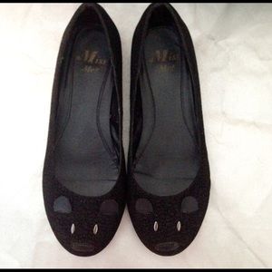 Cute Mouse Black Flat Shoes