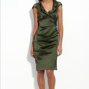 Olive green cocktail dress