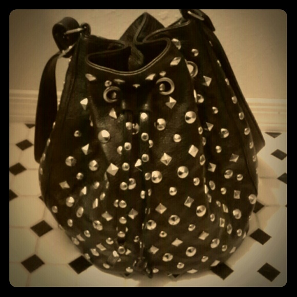 *SOLD*Zara Drawstring Studded Bucket Bag