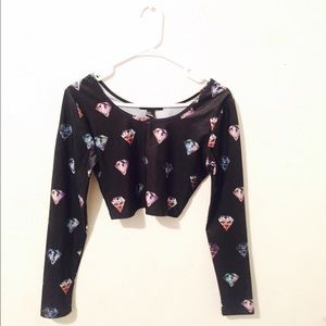 Diamond Printed Forever 21 Crop Top