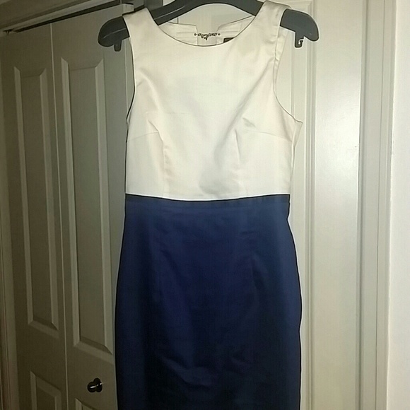 Cream & Navy Dress - Picture 1 of 4