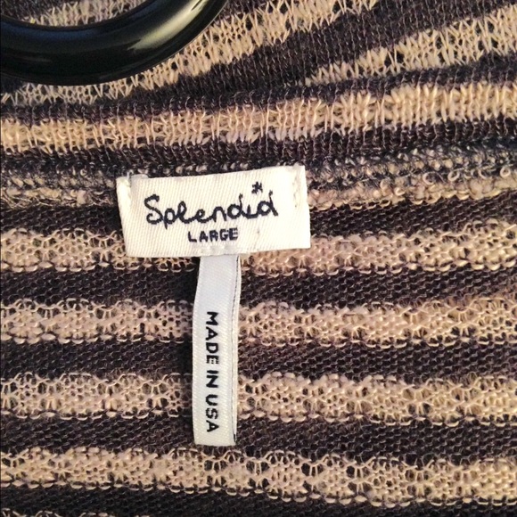 charcoal + taupe striped top - Picture 2 of 3