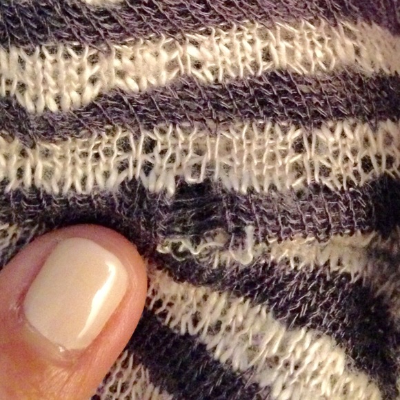 charcoal + taupe striped top - Picture 3 of 3