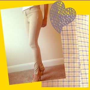 ZARA Trafaluc- mini check blue & yellow pants💙💛