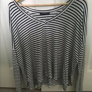 Brandy Melville navy blue striped shirt size S