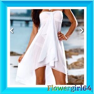 Beautiful White High/Low swimsuit Cover-up NWOT