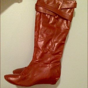 Brown low heel boots