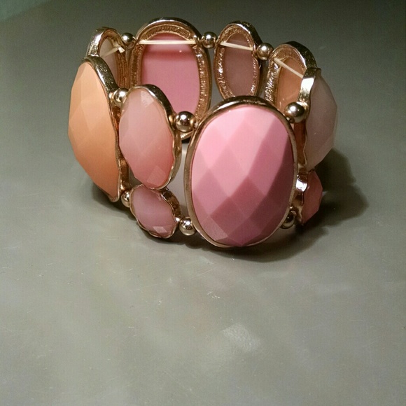 Pink embellished bracelet