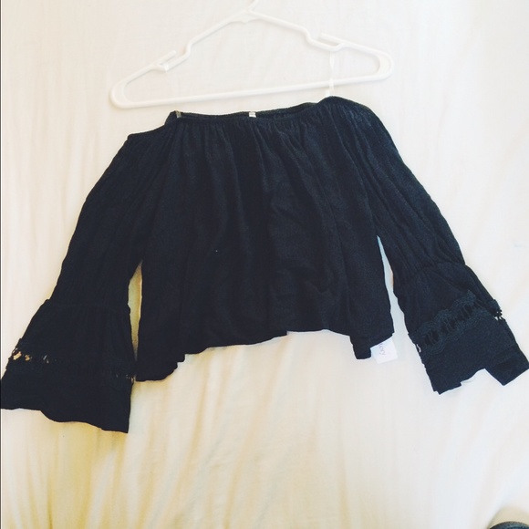 Never worn off the shoulder crop top