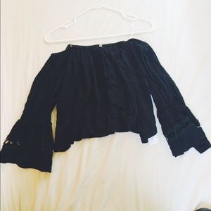 Never worn off the shoulder crop top