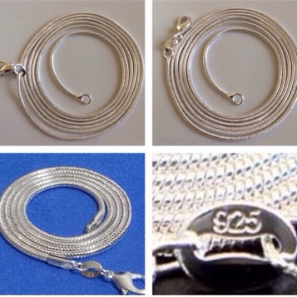 Jewelry - 925k sterling silver snake chain 16"