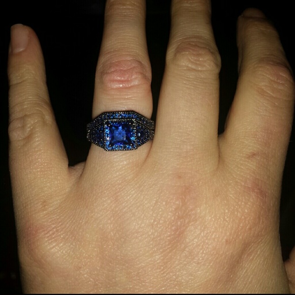 Black and Sapphire  bridal set