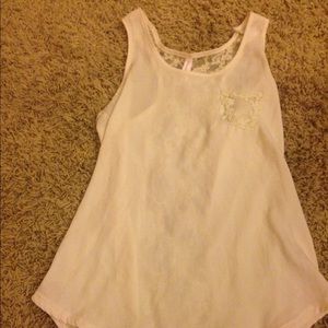 Lace tank top silk