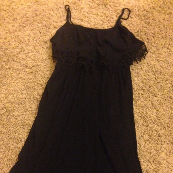 Black flowy ruffle dress