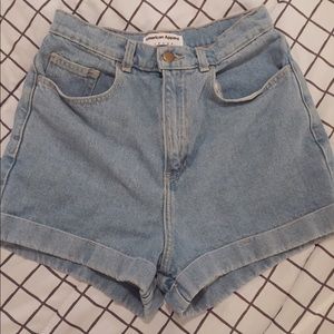 American Apparel denim high waist shorts