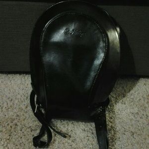 Chic black faux leather backpacks