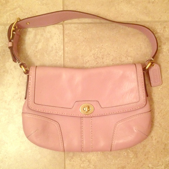 Purple Leather Coach Bag