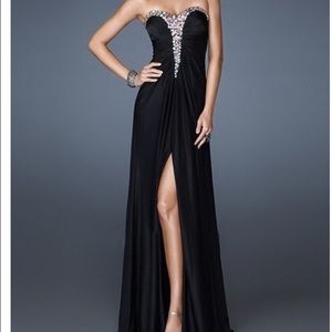 Red sweet-heart chiffon prom dress