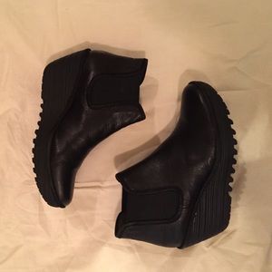 Black Wedge Booties